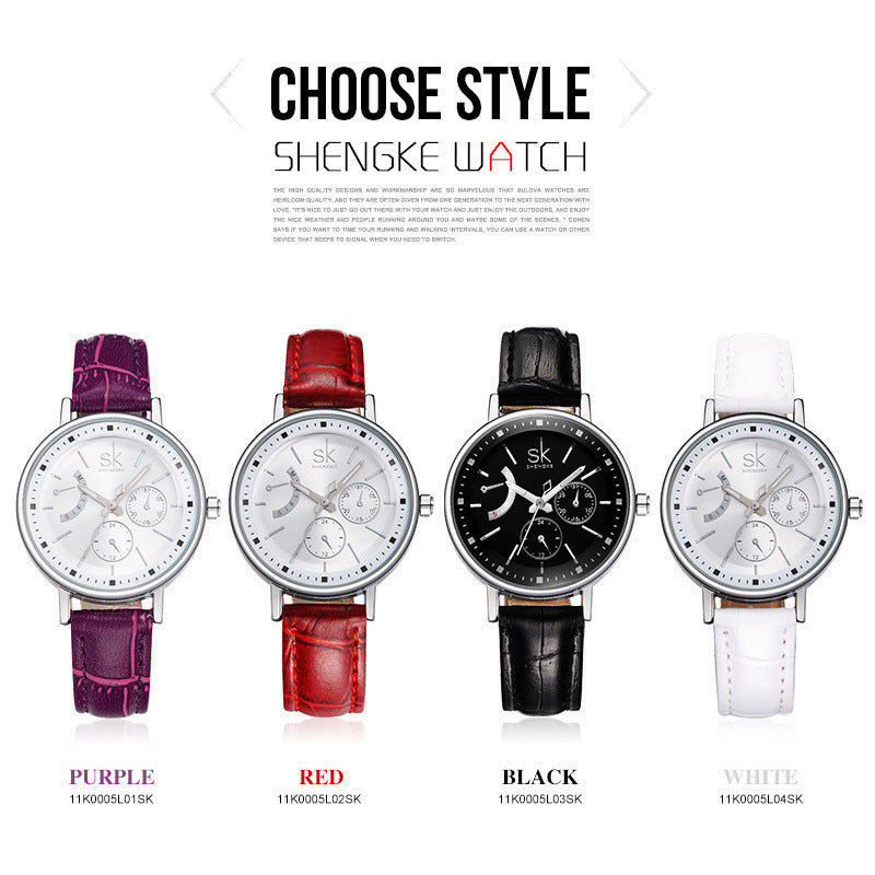 SK Women’s Quartz Wristwatch – Elegant Small Dial Waterproof Fashion Watch