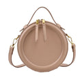Women's Retro Round Messenger Bag – Handbag with Zipper Closure