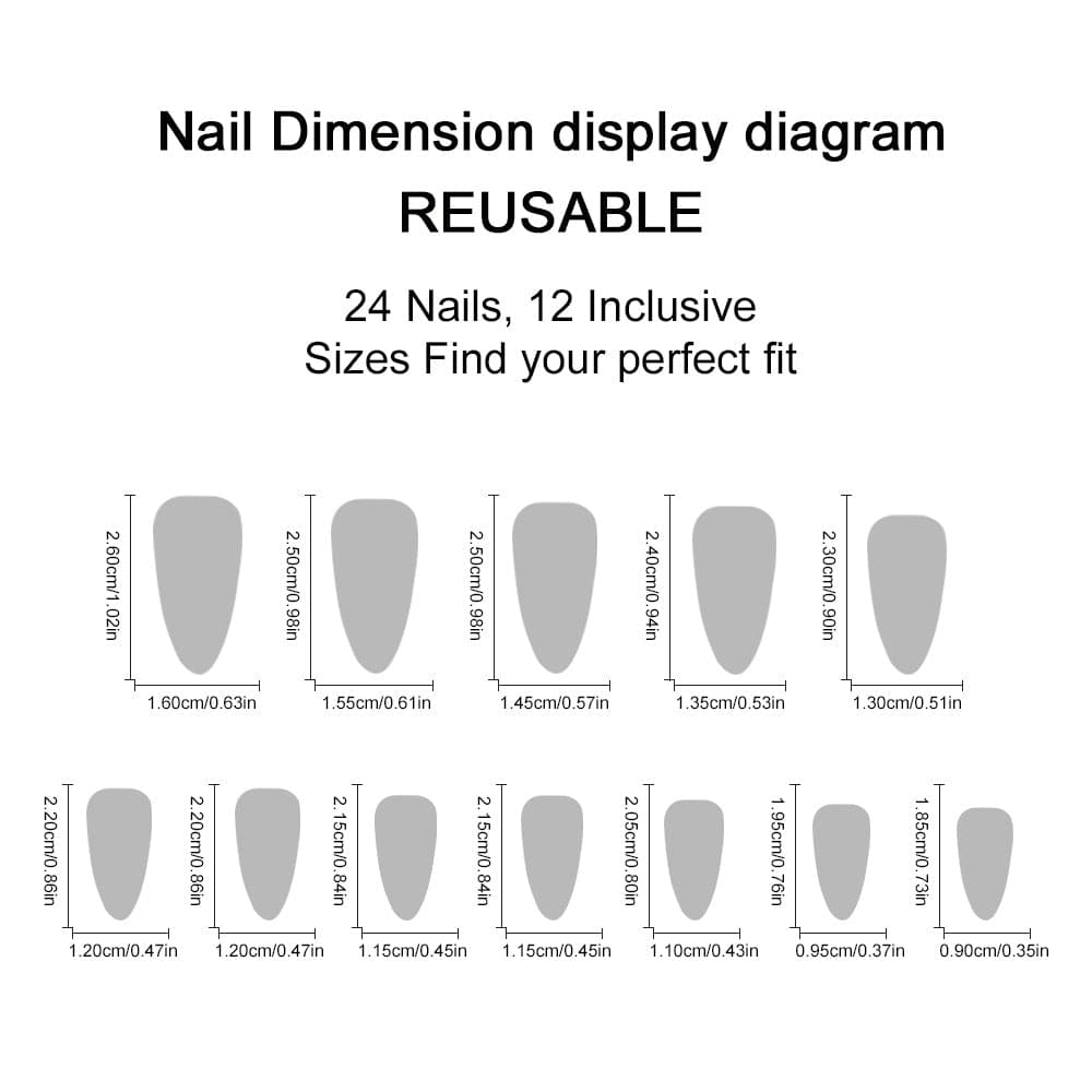 Christmas Almond French Tip Snowflake False Nails