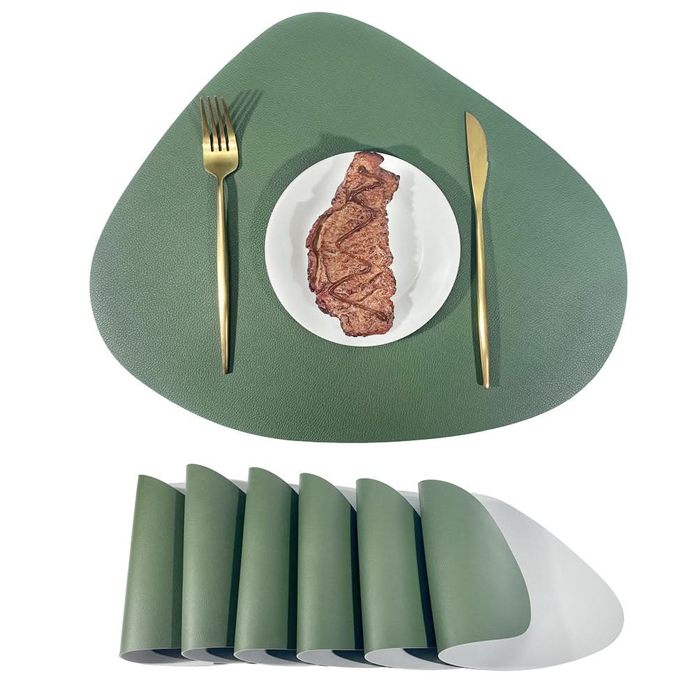Double-Sided Lychee Leather Waterproof Placemat