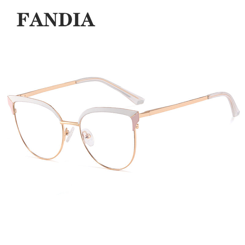 Women's Metal Butterfly Glasses Frame – Anti-Blue Light, Myopia-Ready Eyewear