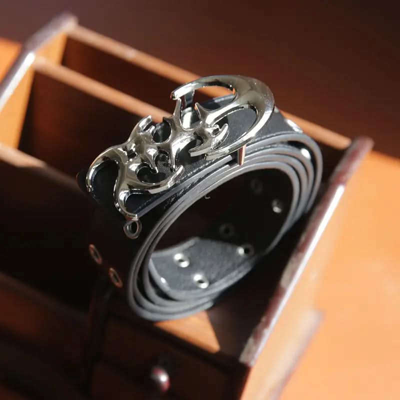 Unisex Streetwear Punk Grommet Belt – PU Leather