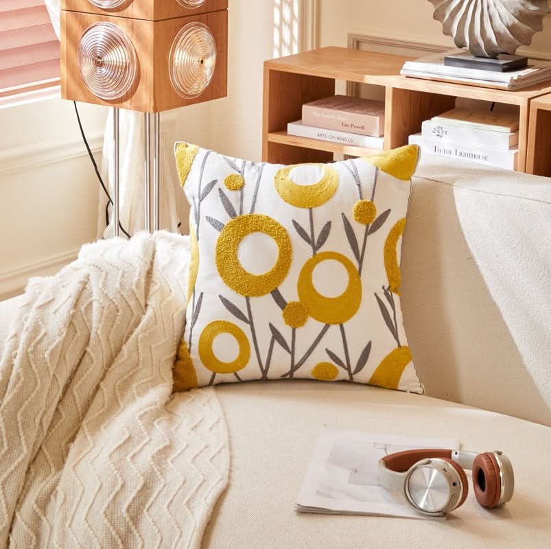 Pastoral Style Embroidered Flower Pillowcase