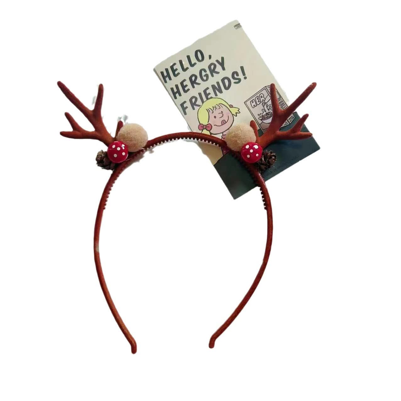 Christmas Red Antler Headband for Kids & Adults