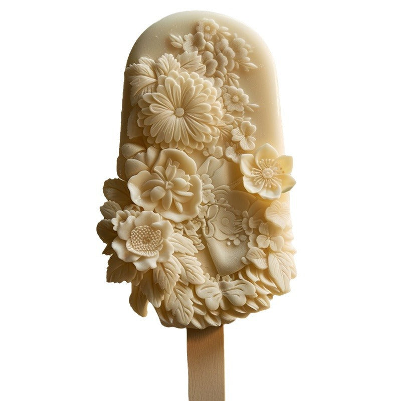 Floral Silicone Ice Cream Mold – Food-Grade DIY Popsicle Maker for Creative Desserts