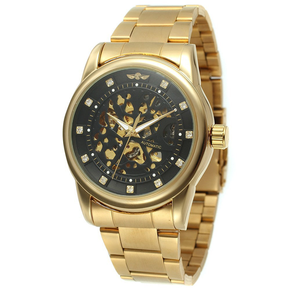Winner Automatic Mechanical Watch for Men – Retro Style Stainless Steel Band Timepiece