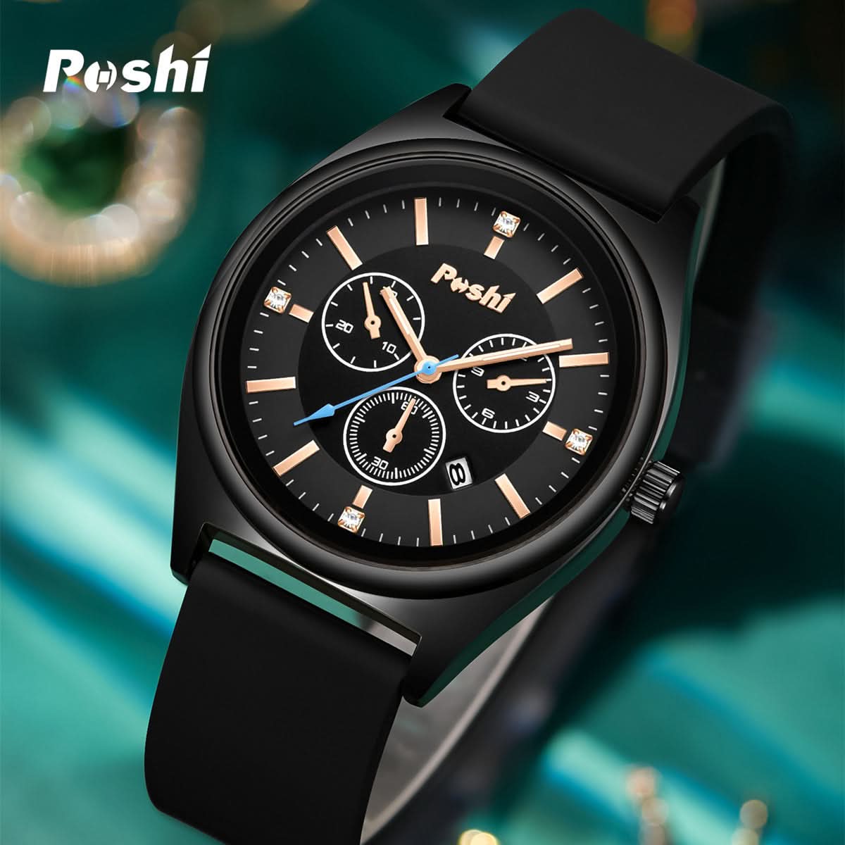 Women’s Fashion Quartz Watch – Waterproof Silicone Strap, Calendar Display