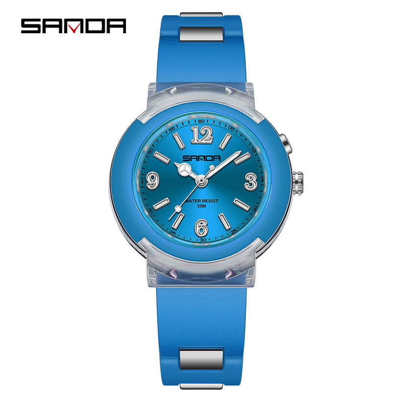 Sanda Kids Waterproof Quartz Watch – LED Light Analog Sports Watch for Boys & Girls