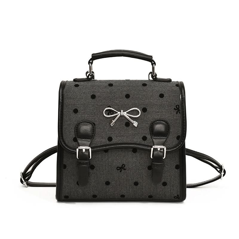 Women’s Polka Dot Bow Mini Backpack – Leather Messenger Bag