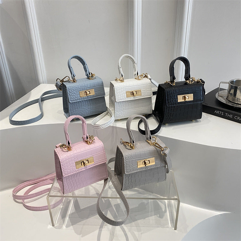 Classic Textured Small Handbag – PU Leather Shoulder Bag for Women