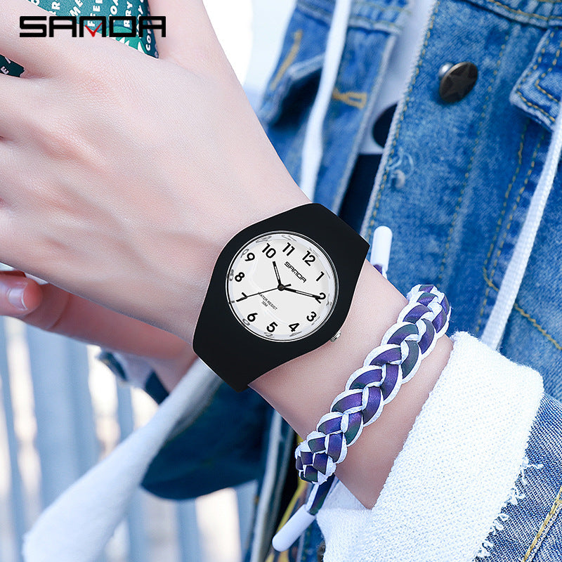 Sanda Jelly Series Quartz Watch – Waterproof Shockproof Sports Watch for Students