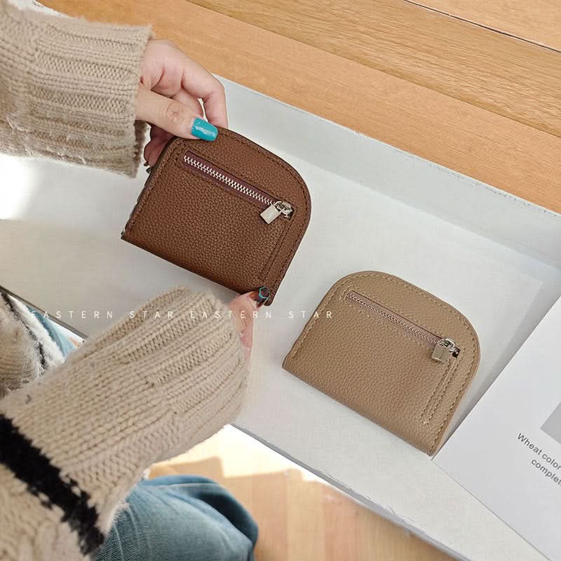 Mini Semi-Circle Coin Purse – Stylish Solid Color Wallet
