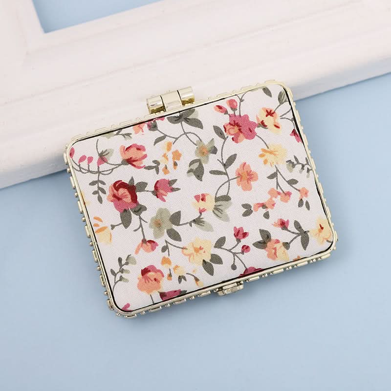 Chinese-Style Portable Mini Makeup Mirror - Double-Sided Folding Design (Set of 2 pcs.)