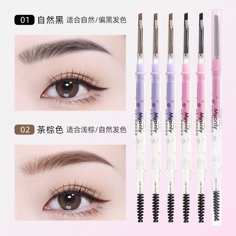 Myonly Dual-Ended Rotating Eyebrow Pencil – Ultra-Fine Triangle Tip Smudge-Proof
