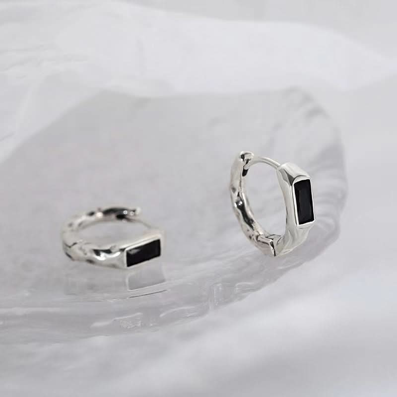 Men’s Black Hoop Earrings - Non-Pierced Ear Clips