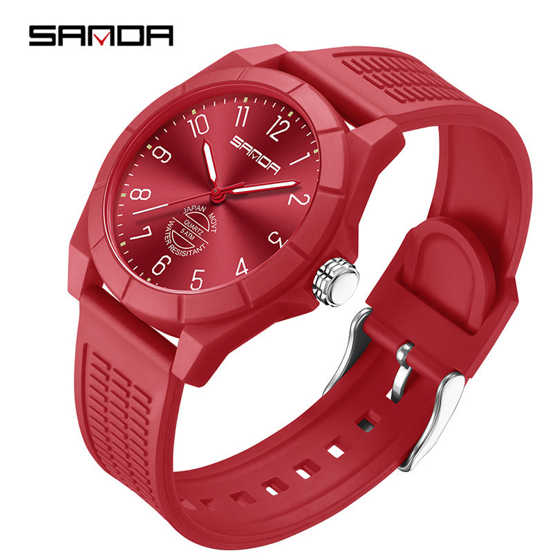 Sanda Luminous Waterproof Quartz Watch – Fashion Student Casual Wristwatch