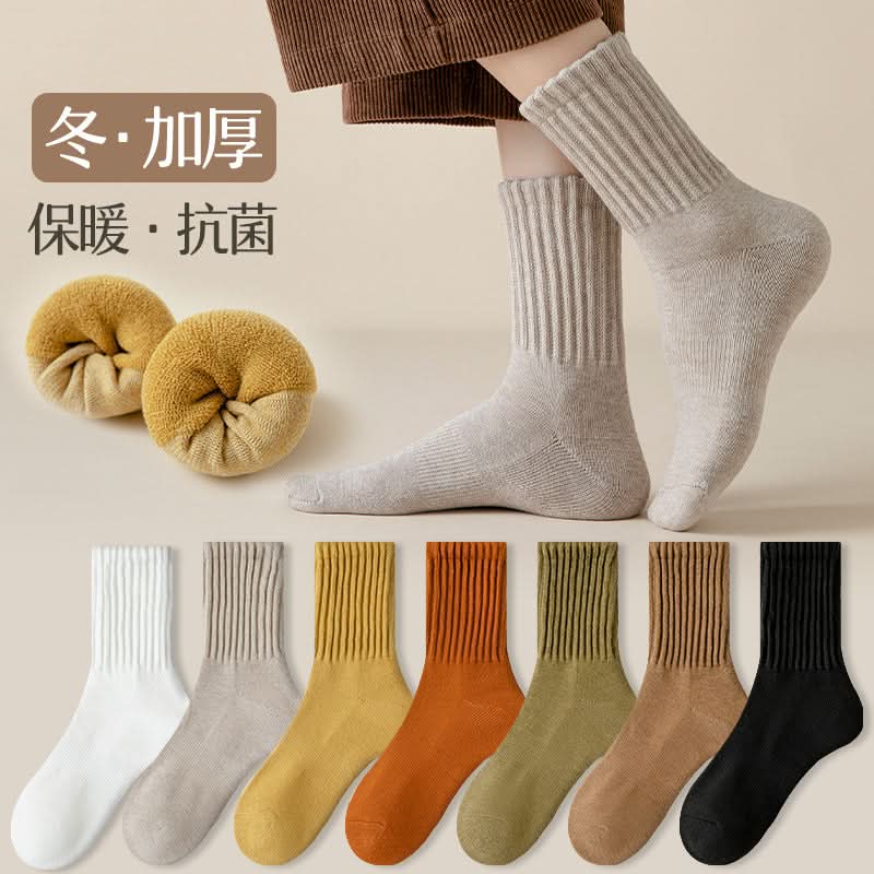 Women's Velvet Winter Socks - Mid-Tube Warmth