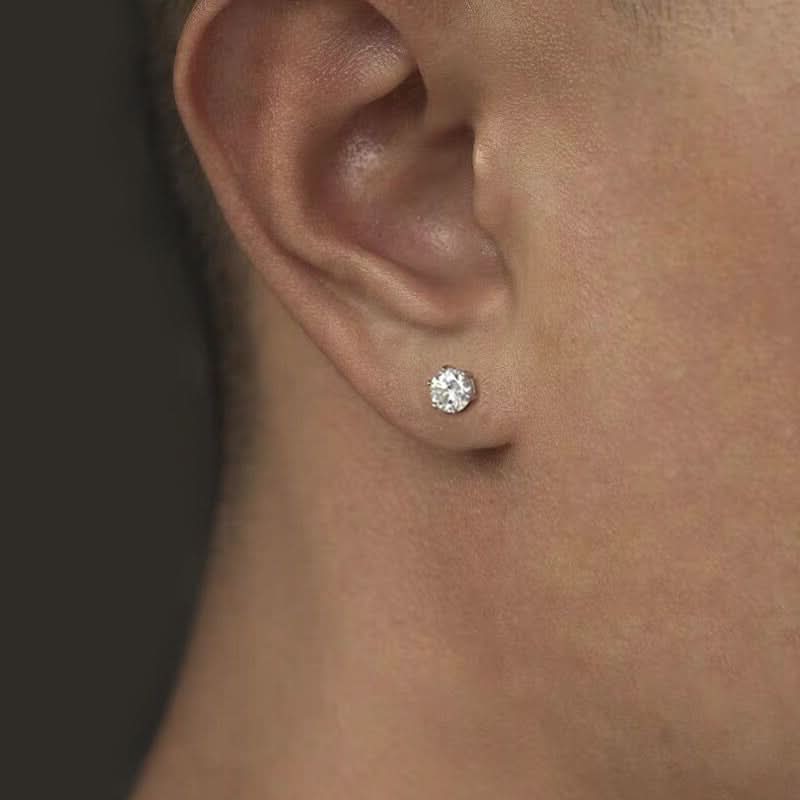 Men’s Trendy Six-Claw Zircon Stud Earrings - Hip-Hop Jewelry