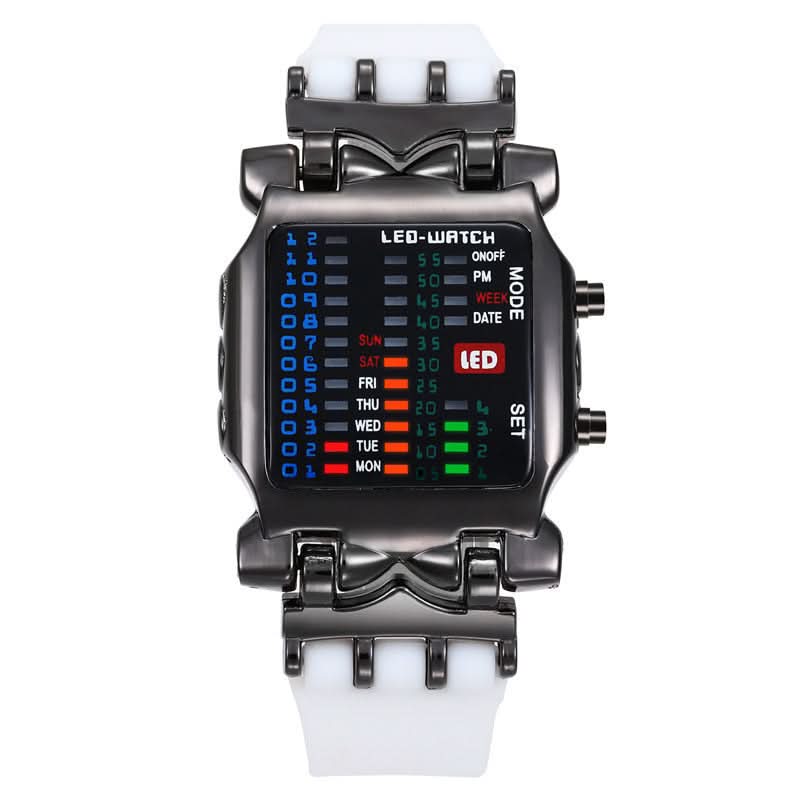 Binary LED Digital Watch – Trendy Rectangular Design for Students