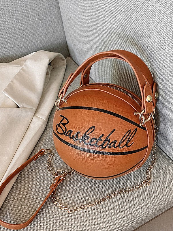 Round Ball Crossbody Bag – PU Leather Chain Shoulder Handbag for Women