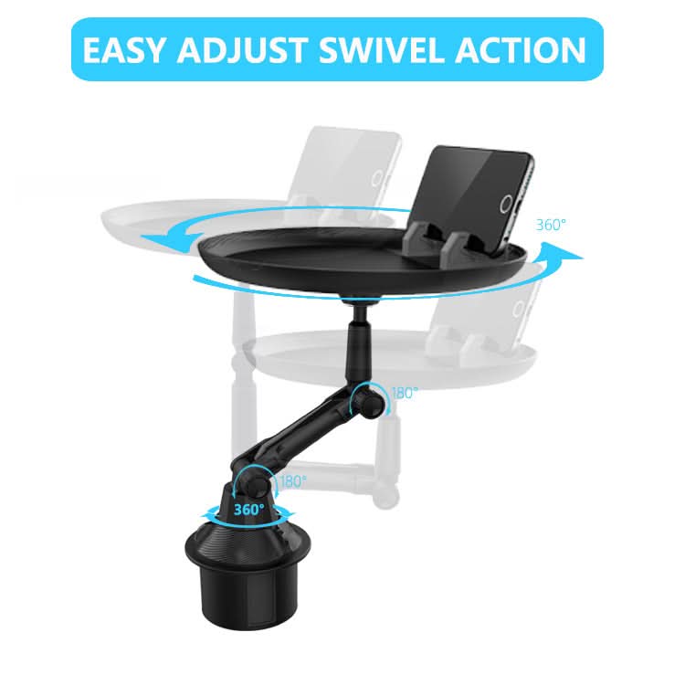 Car Tray Table – Multifunctional ABS Food, Beverage, and Phone Holder with Silicone Pad