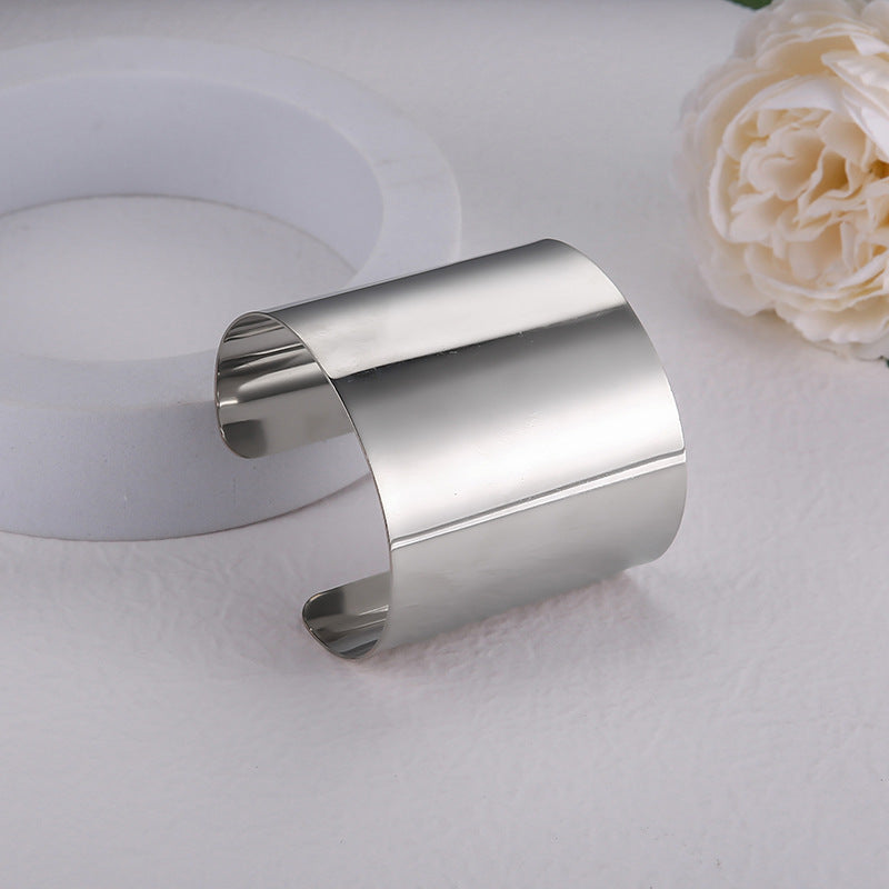 Glossy Wide Cuff Bracelet – Bold Minimalist Statement Jewelry for Women