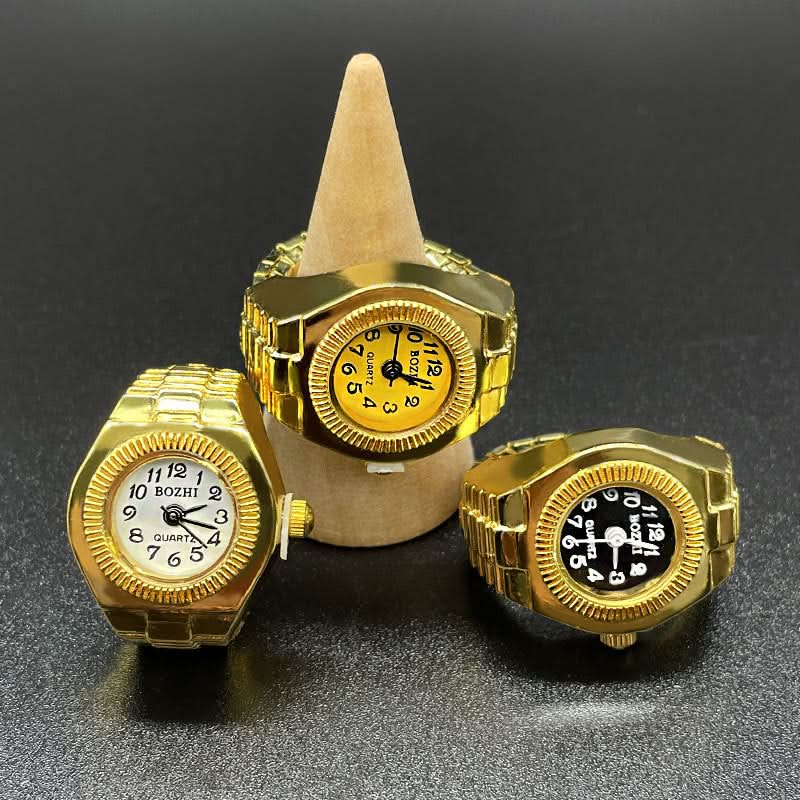 Adjustable Quartz Ring Watch for Men & Women – Fashionable Finger Watch