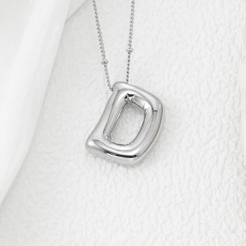 Silver-Plated Alphabet Pendant Necklace – Hip-Hop Style