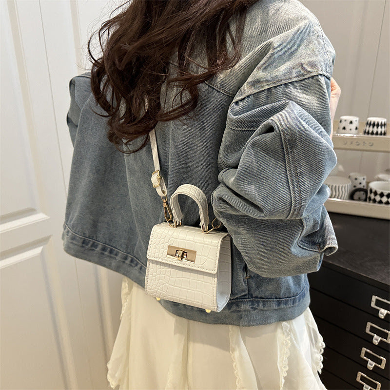 Classic Textured Small Handbag – PU Leather Shoulder Bag for Women