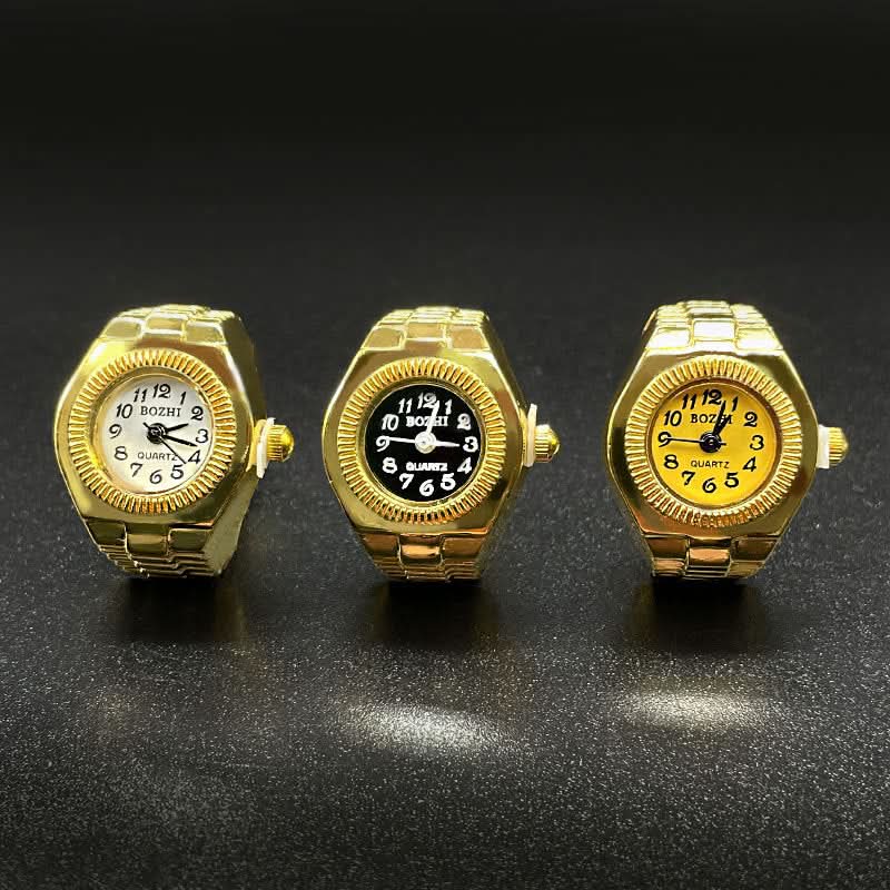 Adjustable Quartz Ring Watch for Men & Women – Fashionable Finger Watch