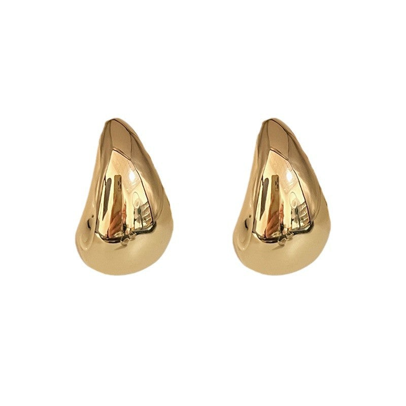 Molten Drop Metal Earrings – Bold Minimal Teardrop Stud Earrings for Women