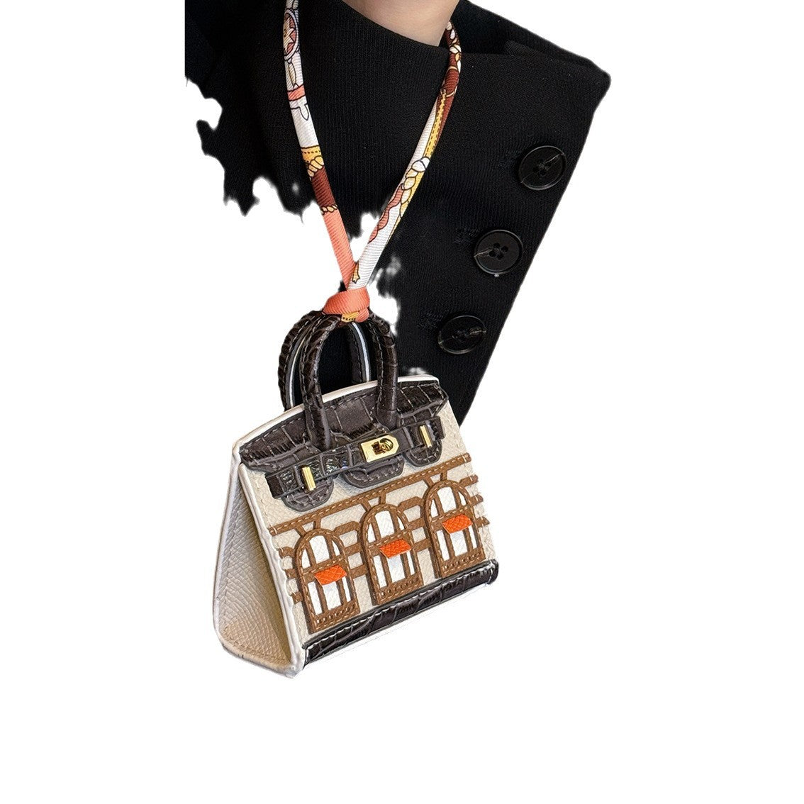 Mini Bag Style AirPods Case – Leather Protective Cover with Lanyard & Pendant