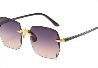Women’s Frameless Box Sunglasses – UV Protection Cut-Edge Fashion Shades