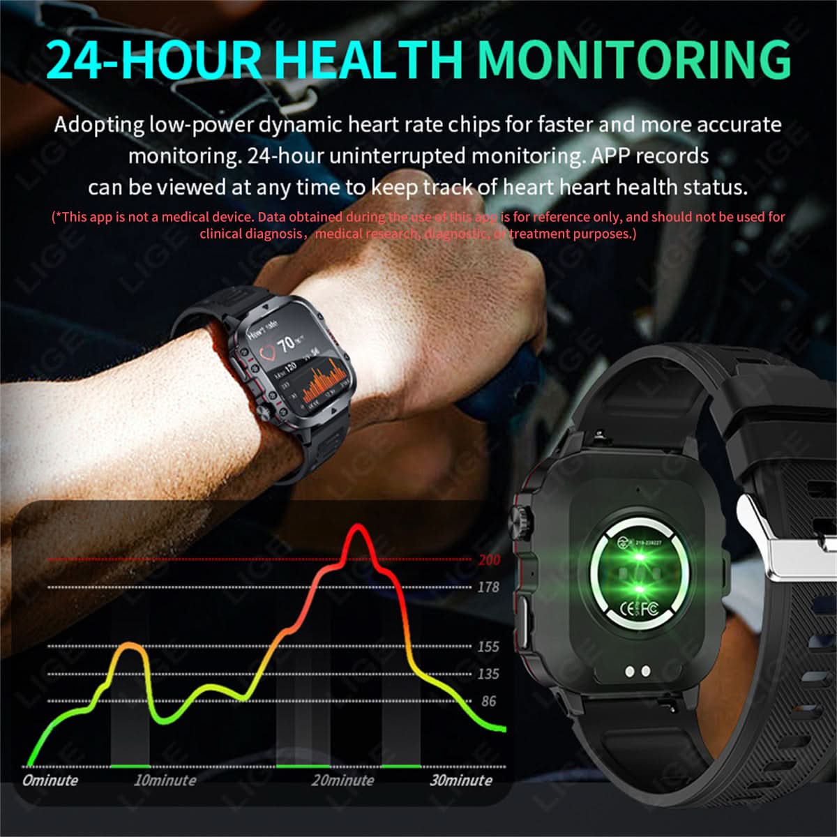 Men's Smart Sports Watch – Bluetooth Call, Health Tracker, Waterproof