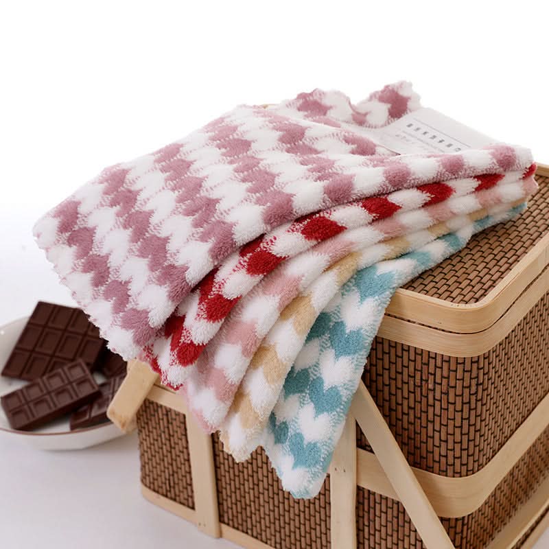 1 Set Coral Fleece Absorbent Hand Towels - 30x30