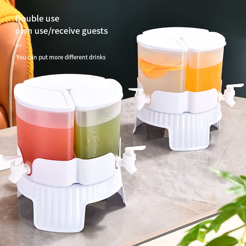 Export hot-selling rotating cold water kettle with faucet for refrigerator fruit teapot three-grid cold water bucket for soaking bottle of ice water 5.2L