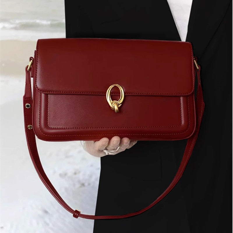 Women's Red Wedding Shoulder Bag – Small PU Underarm Bag for Travel & Daily Style