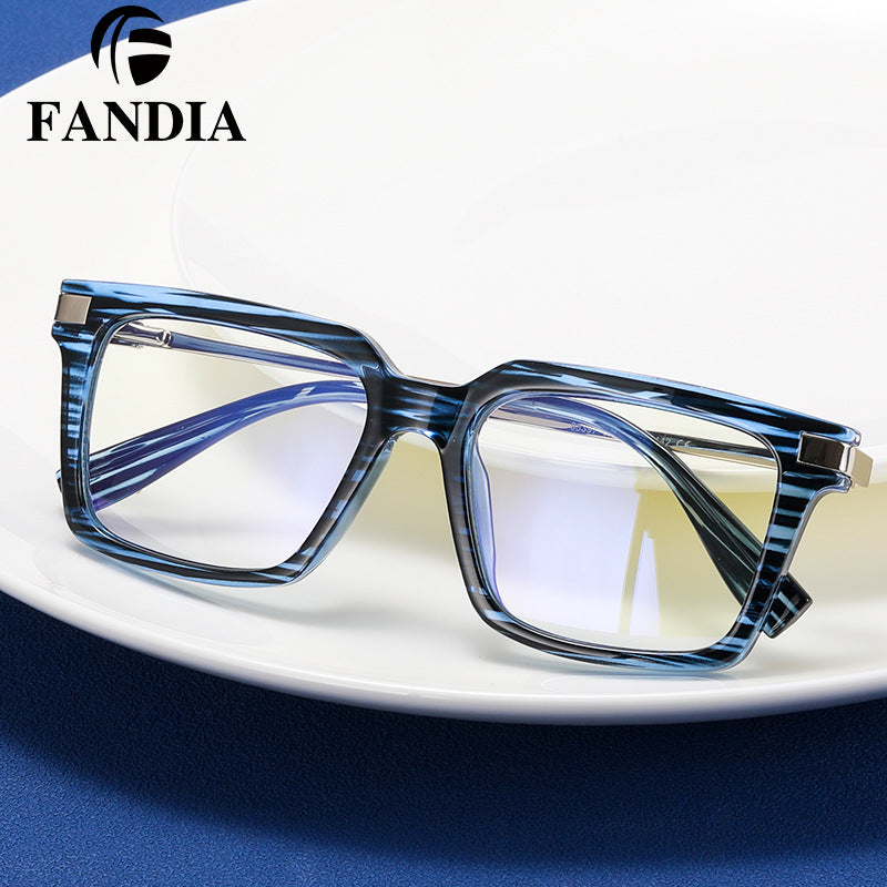 Men’s Retro Full Frame Blue Light Blocking Glasses – Metal Eyewear With Myopia-Ready