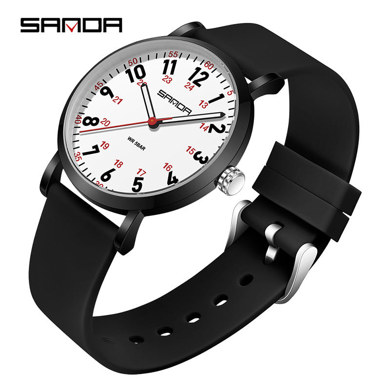 Sanda Women’s Luxury Quartz Watch – Elegant Waterproof Silicone Strap Fashion Watch