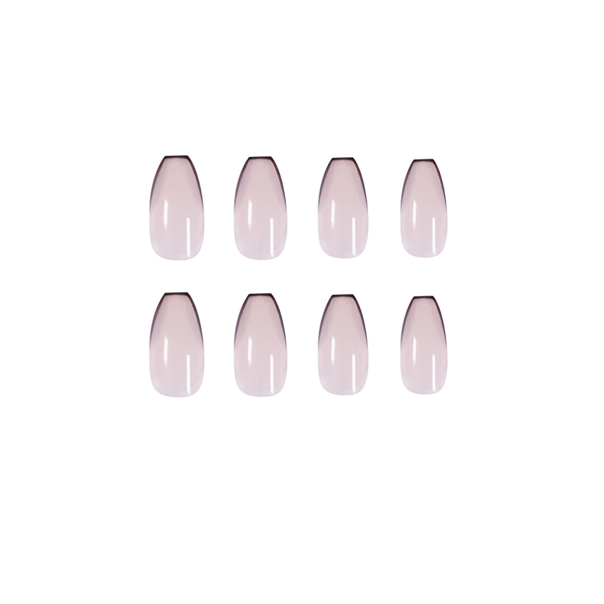 Nude Black French Tip Coffin Press-On Nails – Long, Minimalist Glue-On Set