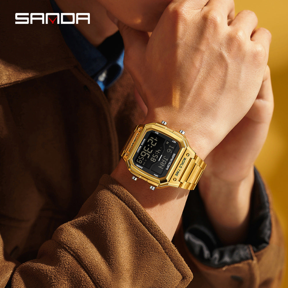 Sanda Multifunction Digital Watch for Men – Waterproof Electronic Sports Watch