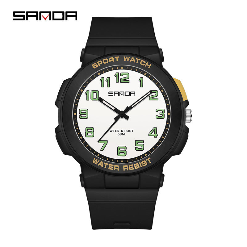 Sanda Luminous Waterproof Sports Watch – Analog Quartz Watch for Students & Youth