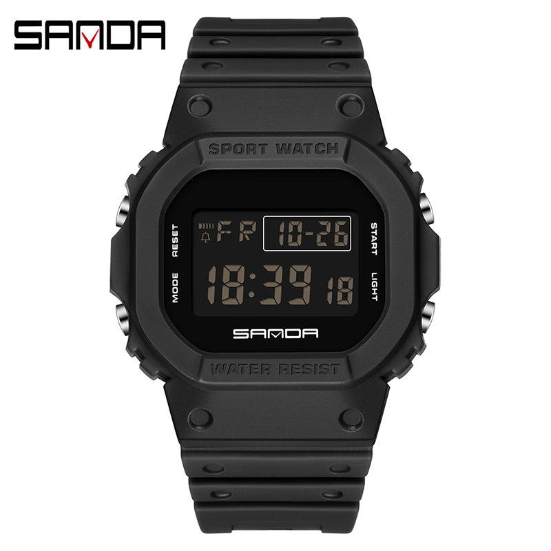 Sanda Square Digital Watch – Waterproof Luminous Outdoor Sports Student Watch