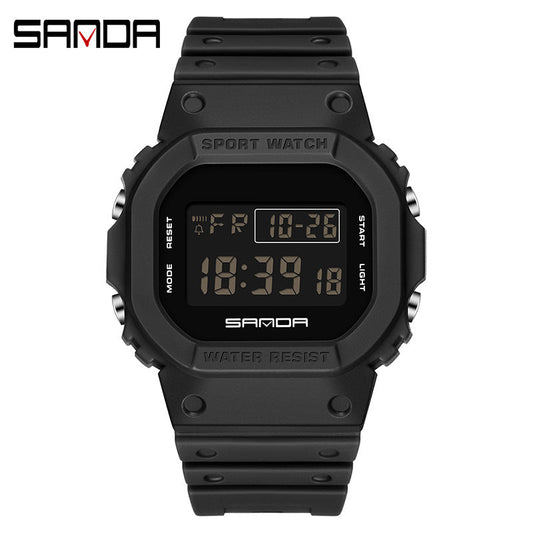 Sanda Square Digital Watch – Waterproof Luminous Outdoor Sports Student Watch