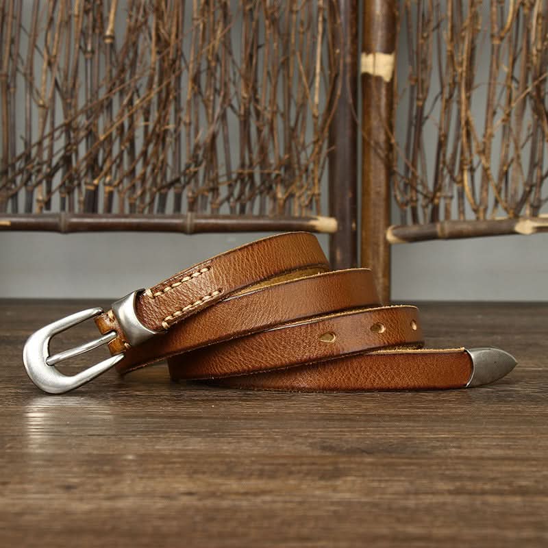 Women's Retro Slim Leather Belt – Waist Belt for Jeans & Dresses