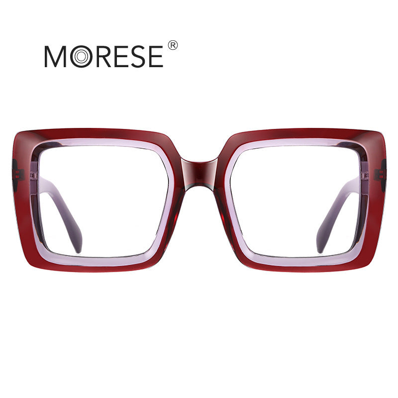 Anti-Blue Light Oversized Square Glasses – TR90 Fashion Eyewear for Women