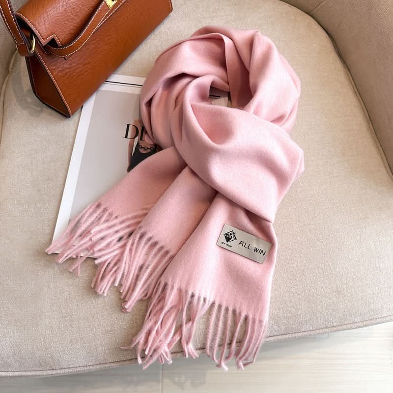 Solid Color Wool Blend Scarf for Women