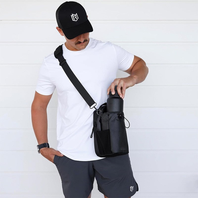Magnetic Water Bottle Messenger Bag – Waterproof Gym Crossbody