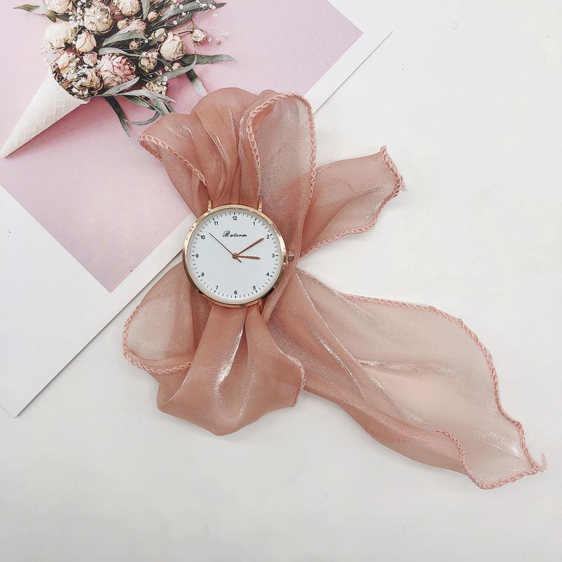 Women’s Solid Color Ribbon Strap Watch – DIY Handmade Fairy Style, World Time