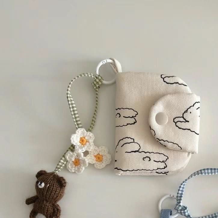 Cute Rabbit Floral Coin Purse for Kids (Keychain not included)